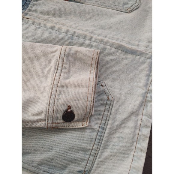 Levis Strauss &Co. 1970s Vintage Chore Jacket- Orange Tab-Bleach Dipped-Large - Picture 7 of 16